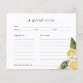 Lemon Main Squeeze Vrijgezellenfeest Recipe Kaart (Voorkant)