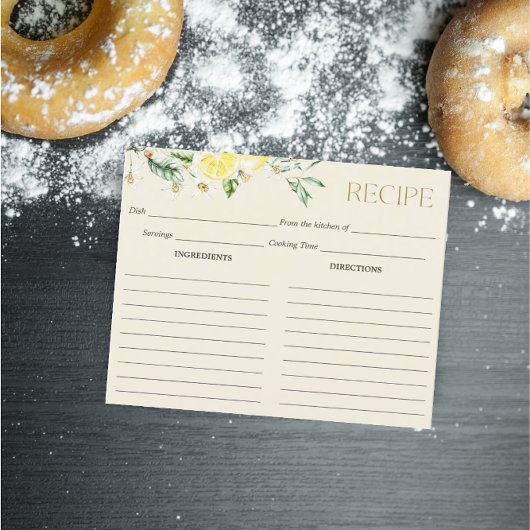 Lemon Main Squeeze Vrijgezellenfeest Recipe Kaart