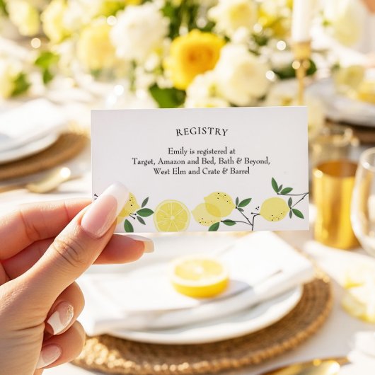 Lemon Main Squeeze Vrijgezellenfeest Registry Kaar Visitekaartje