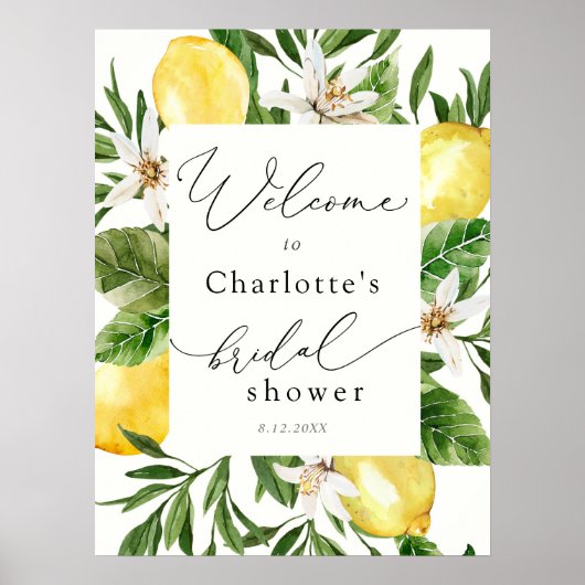 Lemon Main Squeeze Vrijgezellenfeest WelkomstPoste Poster (Voorkant)