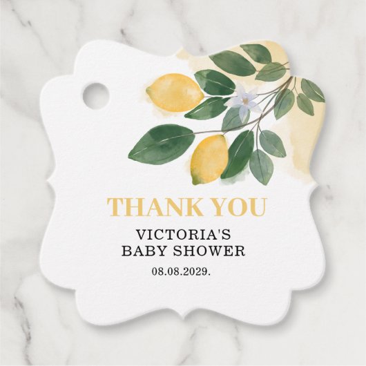 Lemon Mama's belangrijkste squeeze Baby shower Bedankjes Labels (Voorkant)