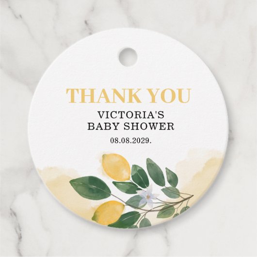 Lemon Mama's belangrijkste squeeze Baby shower Bedankjes Labels (Voorkant)