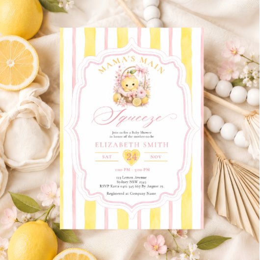 Lemon Mama's Main Squeeze Baby Shower Kaart