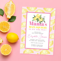 Lemon Mama's Main Squeeze Baby Shower Uitnodiging