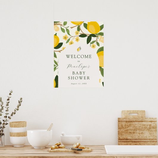 Lemon Mama's Main Squeeze Baby shower Welkom Poster (Keuken)