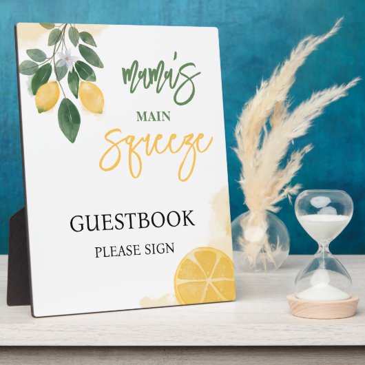 Lemon Mama's Squeeze Gastenboek Baby shower Fotoplaat (Zijkant)