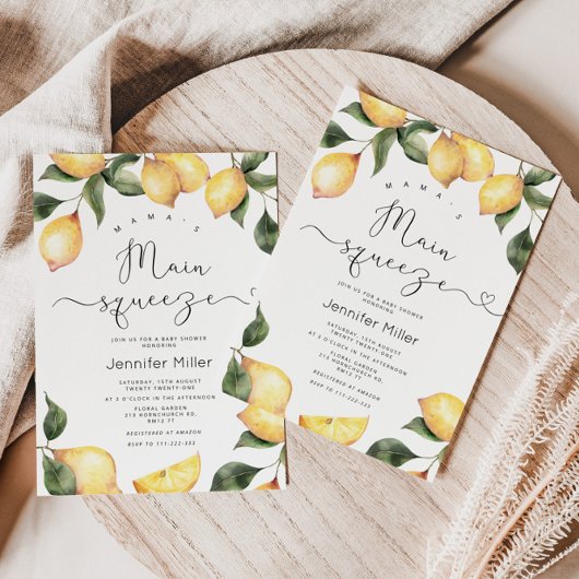 Lemon mamma's belangrijkste baby shower voor knupp kaart