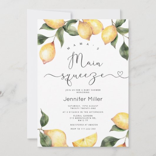 Lemon mamma's belangrijkste baby shower voor knupp kaart (Voorkant)