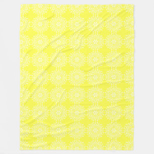 Lemon Mandala Fleece Deken