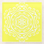 Lemon Mandala Glazen Onderzetter (Voorkant)