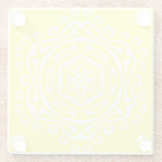 Lemon Mandala Glazen Onderzetter (Achterkant)