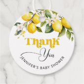 Lemon mediterraan babyshower bedankje bedankjes labels (Voorkant)