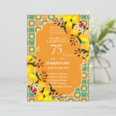 Lemon Mediterraan Oranje 75ste uitnodiging (Staand voorkant)