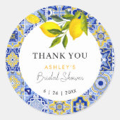 Lemon Mediterraan Vrijgezellenfeest Dank u Ronde Sticker (Voorkant)