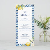 Lemon Mediterraan Zomer Wedding Menu (Staand voorkant)