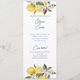 Lemon Mediterrane Ceremonie Huwelijk Programmakaart