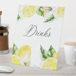 Lemon Mediterrane drinken Reclamebord Met Voetstuk