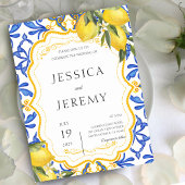Lemon Mediterrane Zomer Majolica Tegels Huwelijk Kaart