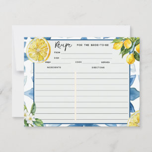 Lemon Mediterranean Blue Tile   Receptkaarten  Kaart
