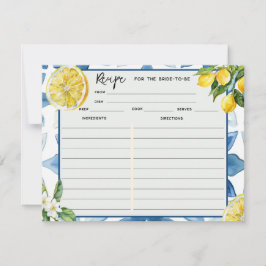 Lemon Mediterranean Blue Tile | Recipe Cards  Kaart