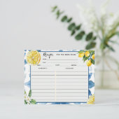 Lemon Mediterranean Blue Tile | Recipe Cards  Kaart (Staand voorkant)