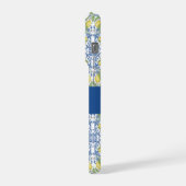 Lemon Mediterranean Blue White Tile Pattern iPhone Hoesje (Linkerkant)