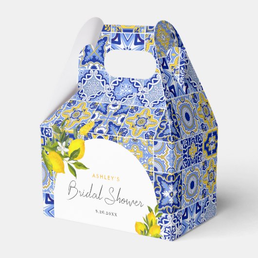 Lemon Mediterranean Boho Boog Bruidsmeisjesfeest Bedankdoosjes (Voorkant Zijde)