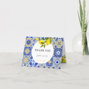 Lemon Mediterranean Boho Wedding Dank je wel kaart