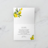 Lemon Mediterranean Boho Wedding Dank je wel kaart (Binnen)