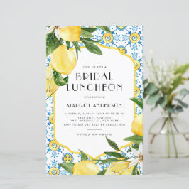 Lemon Mediterranean Bridal Luncheon Invitation