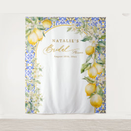 Lemon Mediterranean Bridal Shower Backdrop Photo Wandkleed