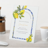 Lemon Mediterranean Bridal Shower Farewell Sign Reclamebord Met Voetstuk (Insitu)