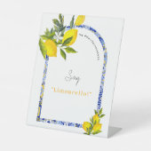 Lemon Mediterranean Bridal Shower Photo Booth Reclamebord Met Voetstuk (Voorkant)
