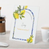 Lemon Mediterranean Bridal Shower Photo Booth Reclamebord Met Voetstuk (Insitu)