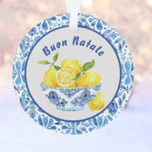 Lemon Mediterranean Buon Natale Azulejo Blauwe Toi