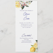 Lemon Mediterranean Ceremony Wedding Programmakaart (Voorkant)