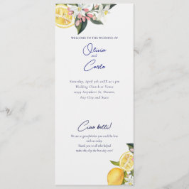 Lemon Mediterranean Ceremony Wedding Programmakaart