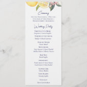 Lemon Mediterranean Ceremony Wedding Programmakaart (Achterkant)
