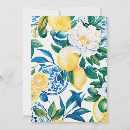 Lemon Mediterranean Ciao Baby shower Uitnodiging (Achterkant)