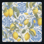 Lemon Mediterranean Decorative Stone Coaster Stenen Onderzetter<br><div class="desc">Protect your surfaces in style with this stone coaster featuring an original artistic design. The artwork showcases a decorative pattern inspired by nature, vintage illustration, and timeless design elements, adding a beautiful accent to your home decor. Crafted from durable stone and professionally printed through Zazzle, this coaster is designed to...</div>