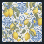 Lemon Mediterranean Decorative Stone Coaster Stenen Onderzetter<br><div class="desc">Protect your surfaces in style with this stone coaster featuring an original artistic design. The artwork showcases a decorative pattern inspired by nature, vintage illustration, and timeless design elements, adding a beautiful accent to your home decor. Crafted from durable stone and professionally printed through Zazzle, this coaster is designed to...</div>