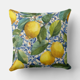 Lemon Mediterranean Decorative Throw Pillow  Kussen