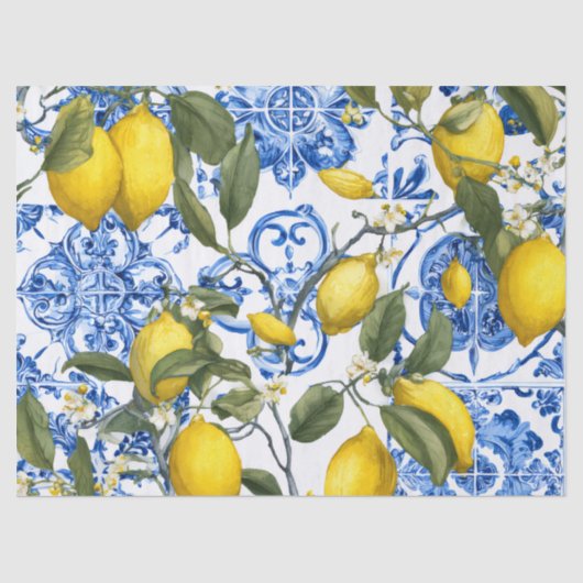 Lemon Mediterranean Decorative Tissue Wrap Paper Tissuepapier (Voorkant)