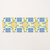 Lemon Mediterranean French Country Tile Pattern Yogamat (Achterkant (horizontaal))