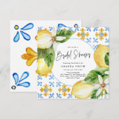 Lemon Mediterranean Italy Blue Tegels Vrijgezellen Kaart (Voorkant / Achterkant)