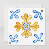 Lemon Mediterranean Italy Blue Tegels Vrijgezellen Kaart (Achterkant)
