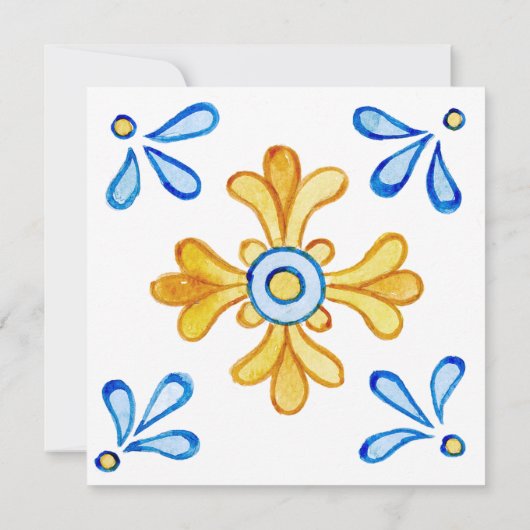 Lemon Mediterranean Italy Blue Tegels Vrijgezellen Kaart (Achterkant)