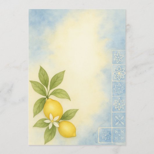 Lemon Mediterranean Main Squeeze Bridal Shower Kaart (Achterkant)
