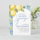 Lemon Mediterranean Main Squeeze Vrijgezellenfeest Kaart (Staand voorkant)