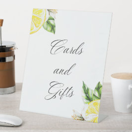 Lemon Mediterranean Shower Cards and gifts Reclamebord Met Voetstuk